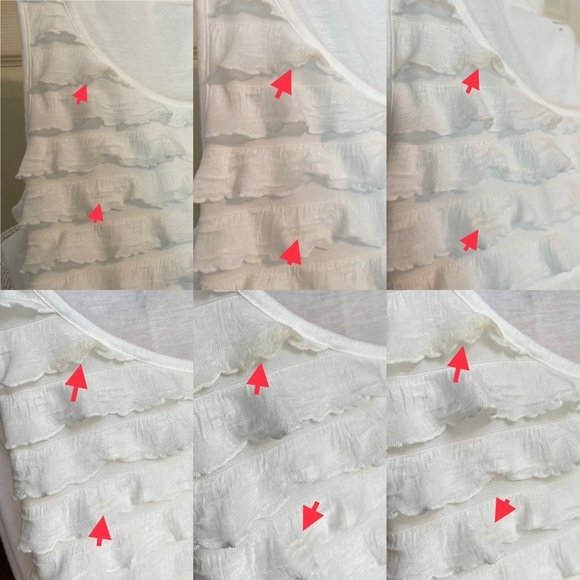 Ann Taylor Loft Off-White Ruffle See Through Tank Top Women’s XS - Picture 8 of 14